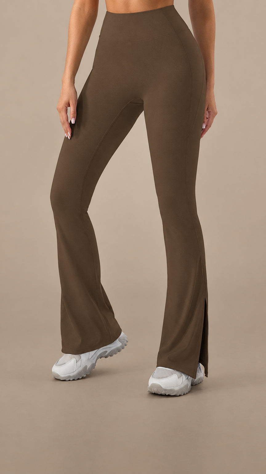 Flare No Scrunch Leggings café de Shoal, vista frontal